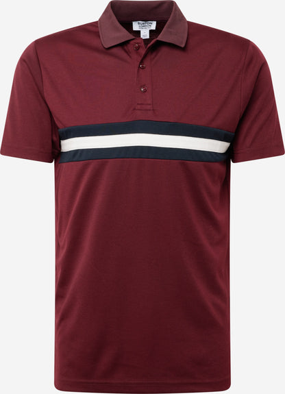 Burgundy Colour Block Placket Polo