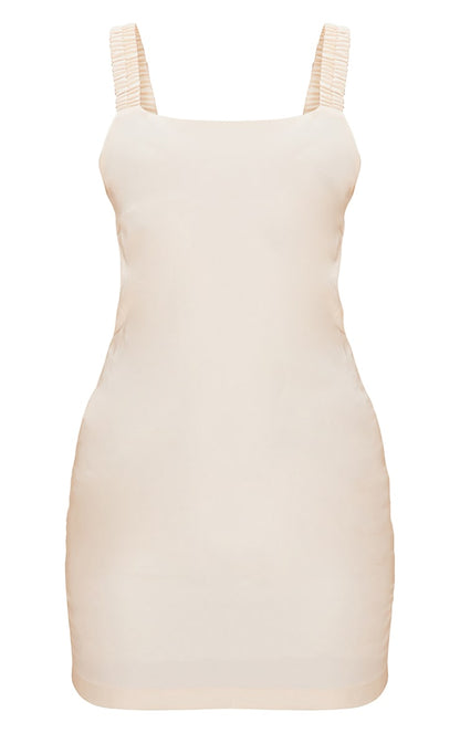 Cream Woven Open Back Dress