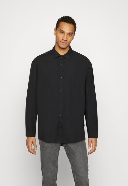 Sane Solid Poplin Shirt Black