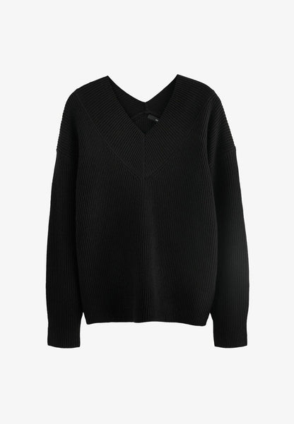 V-Neck Petite Jumper Black