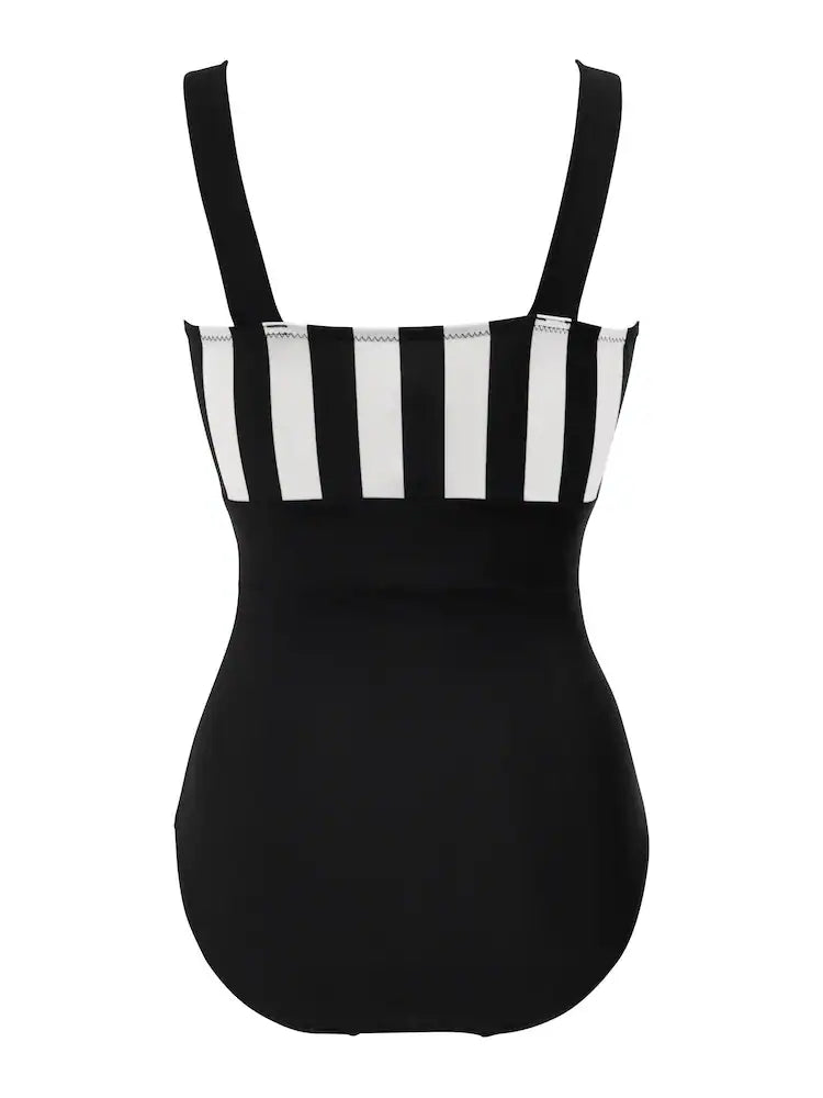 Black/White Palm Springs Colour Block Tummy Control Swimsuit