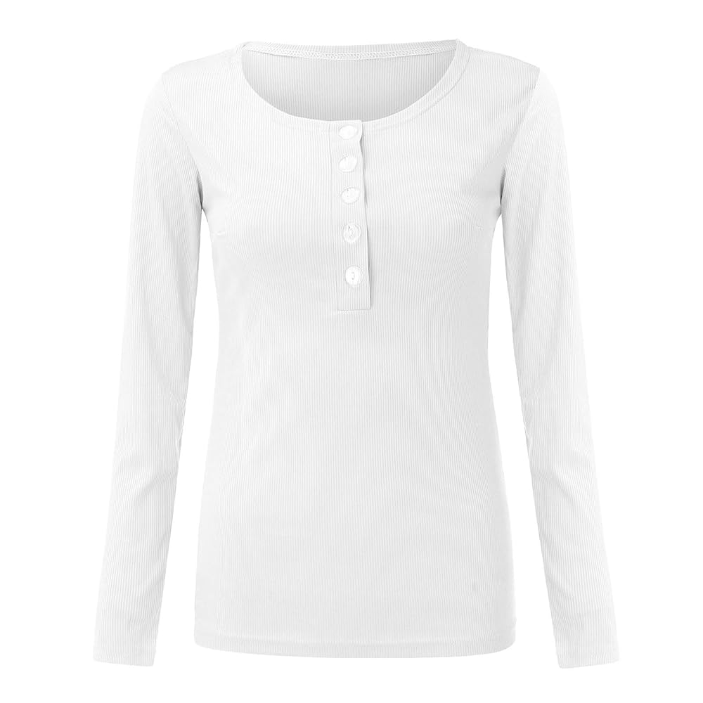 Cream Button Placket Longsleeve Top