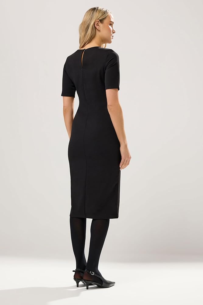 Tall Scuba Button Midi Dress