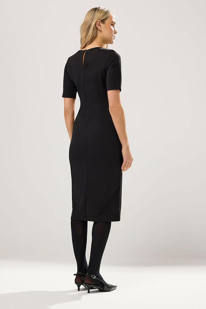 Tall Scuba Button Midi Dress