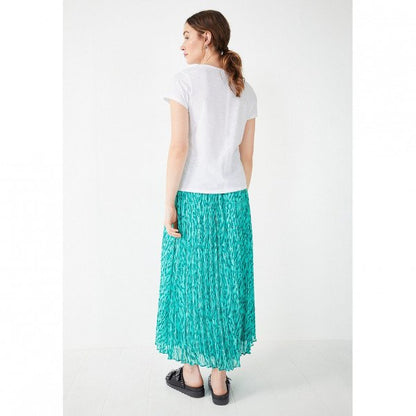 Chiffon Pleat Skirt In Abstract Animal Print