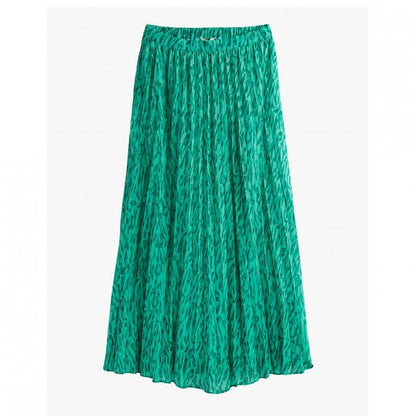 Chiffon Pleat Skirt In Abstract Animal Print