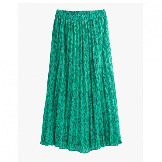 Chiffon Pleat Skirt In Abstract Animal Print