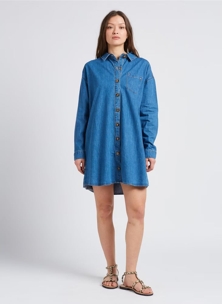 Long Sleeve Oversized Shirt Dress