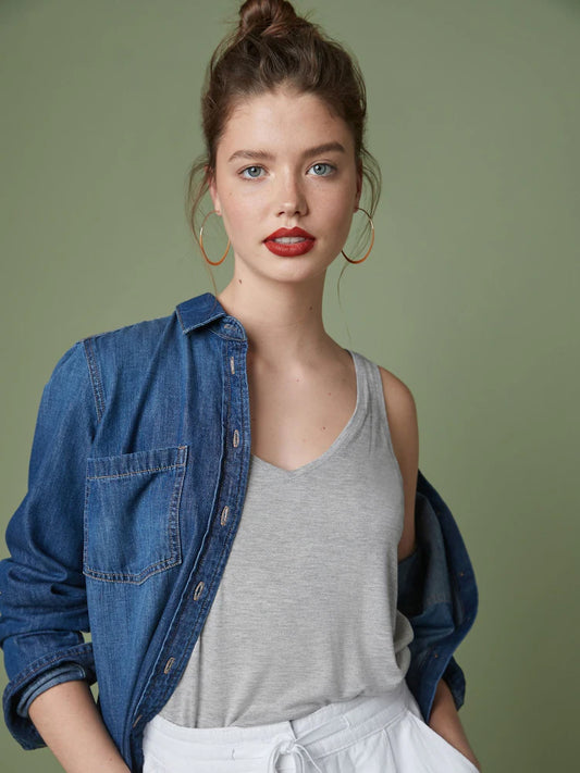 Grey Marl Slouch Vest