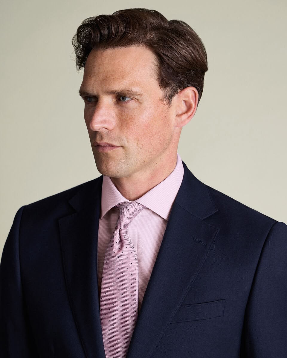 Cutaway Collar Non-Iron Stretch Burlington Weave Slim Fit Shirt - Pink