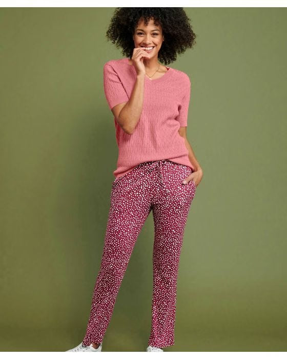 Bordeaux Spot Jersey Trouser