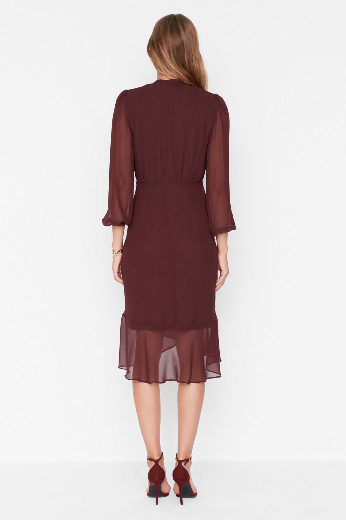 Plum Wrap Over Dress