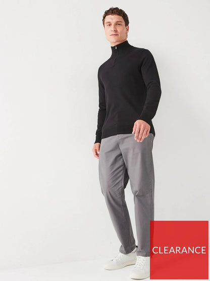 Everyday Quarter Zip Cotton Rich Sweater Black