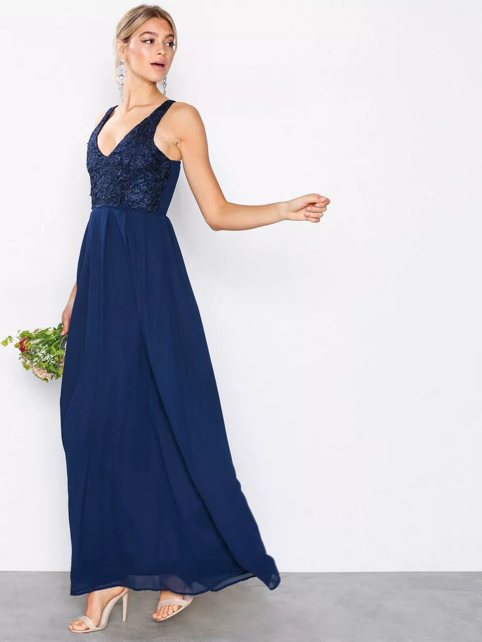 Navy Lace Maxi Dress