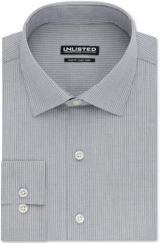 Men's Dress Shirt Slim Fit Checked and Stripes