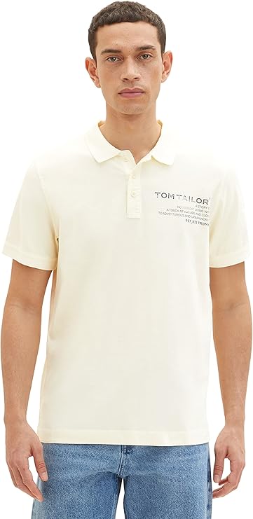 Washed Structure Polo - Cream