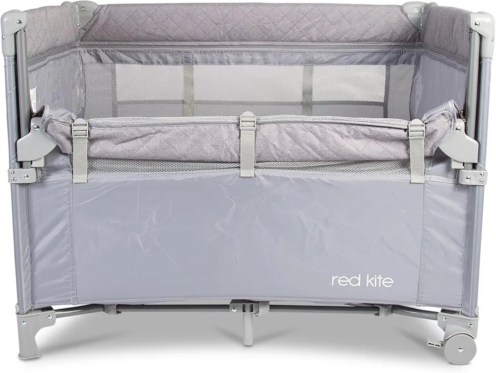 Red Kite Dreamer Bedside Crib, Soft Grey