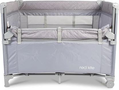 Red Kite Dreamer Bedside Crib, Soft Grey
