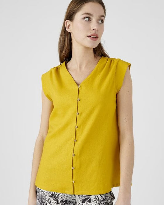 Mustard Linen Blouse