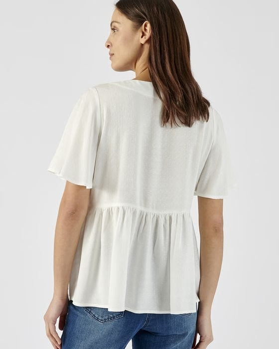 Off White Embroidered Blouse