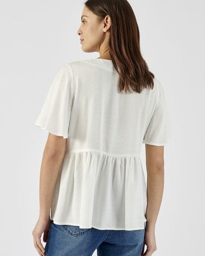 Off White Embroidered Blouse