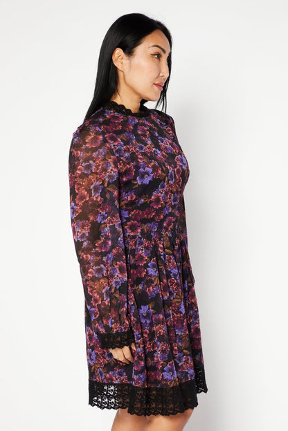Naked Black Combo Floral Sheath Midi Dress