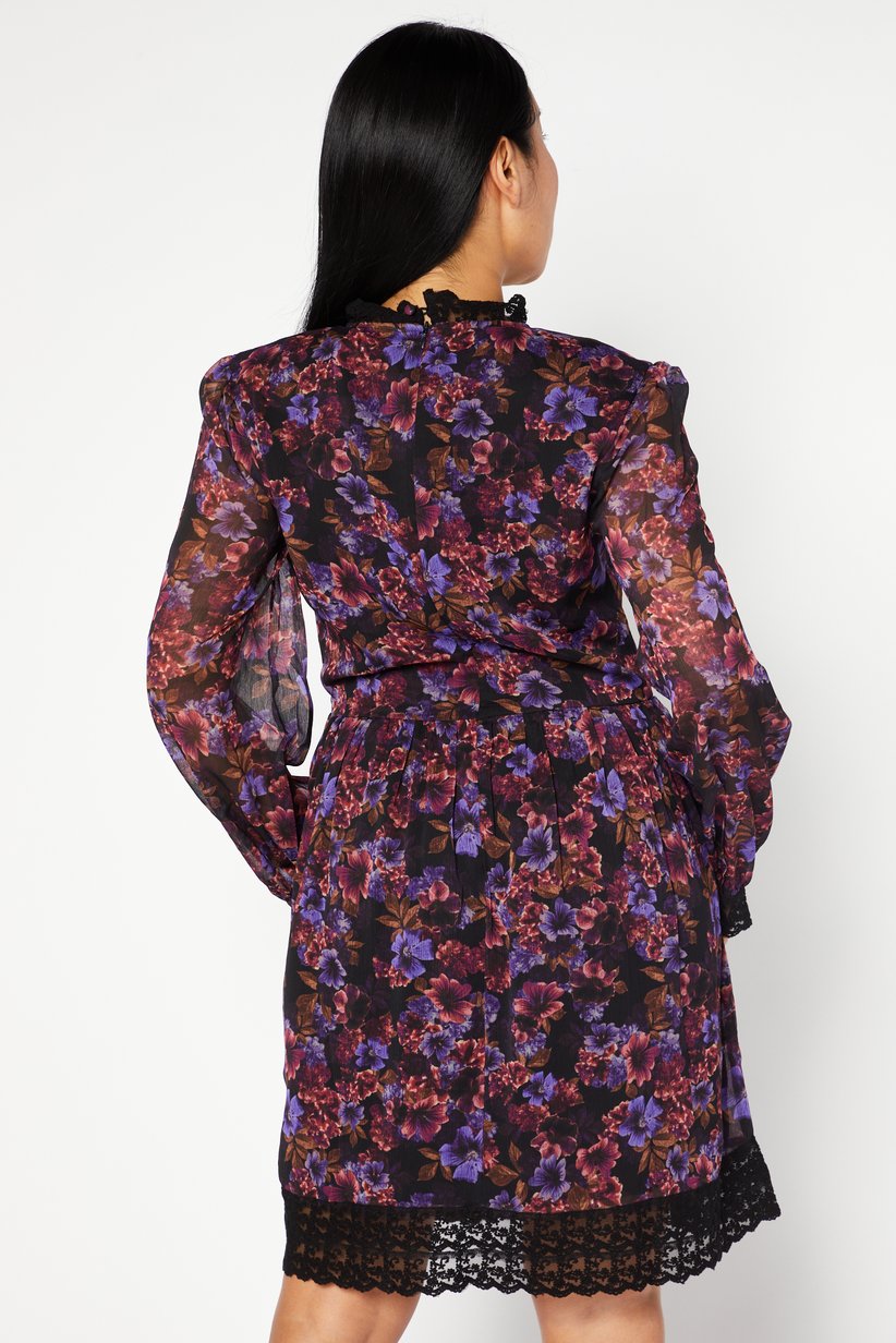 Naked Black Combo Floral Sheath Midi Dress