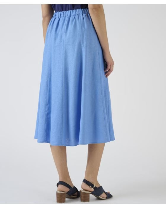 Linen Blend Midi Skirt