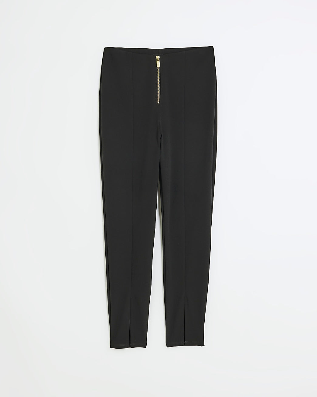 Black Zip Detail High Waisted Leggings