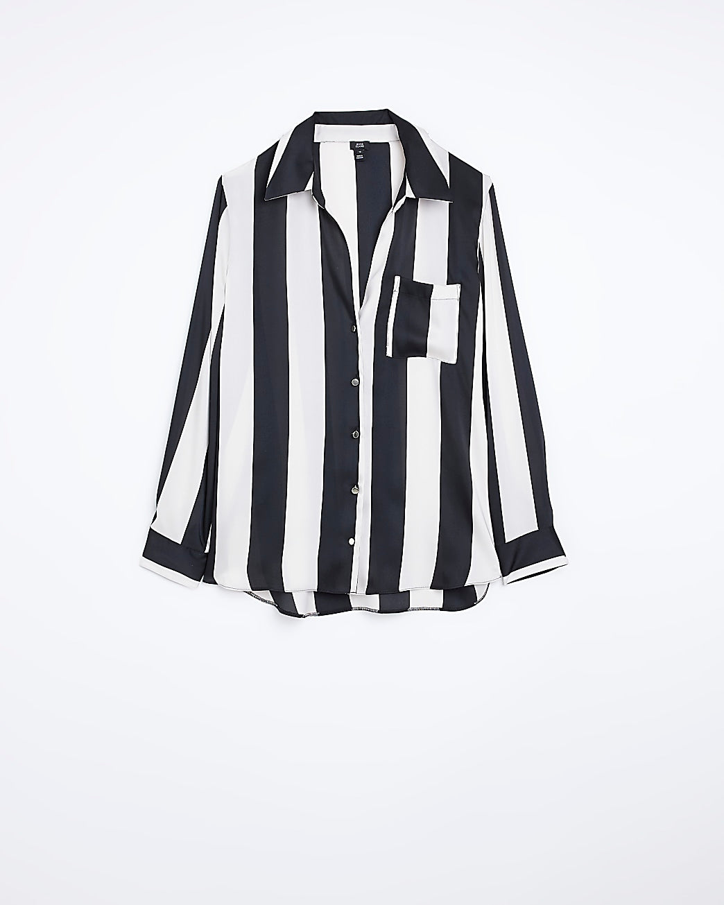 Black Satin Stripe Shirt