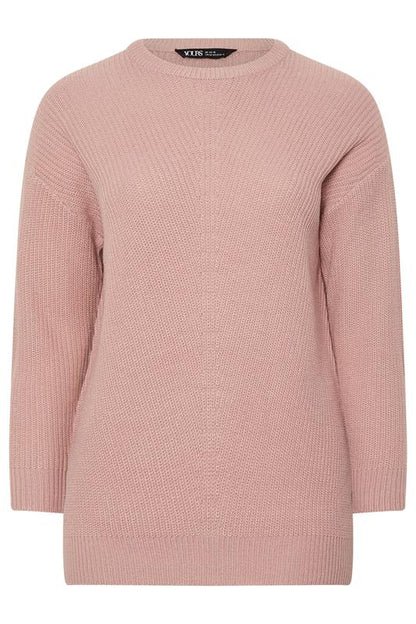 Curve Light Pink Essential Knitted Jumper
