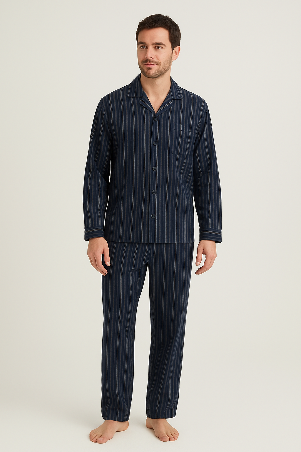 Button Up Shirt And Trousers Sleepwear