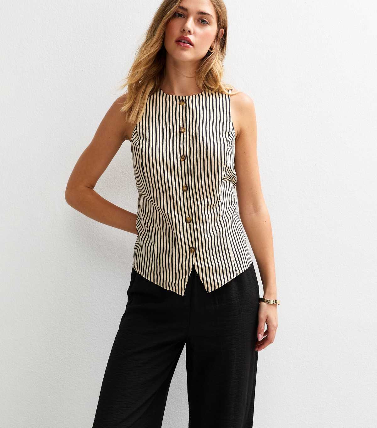 Striped Button Up Waistcoat