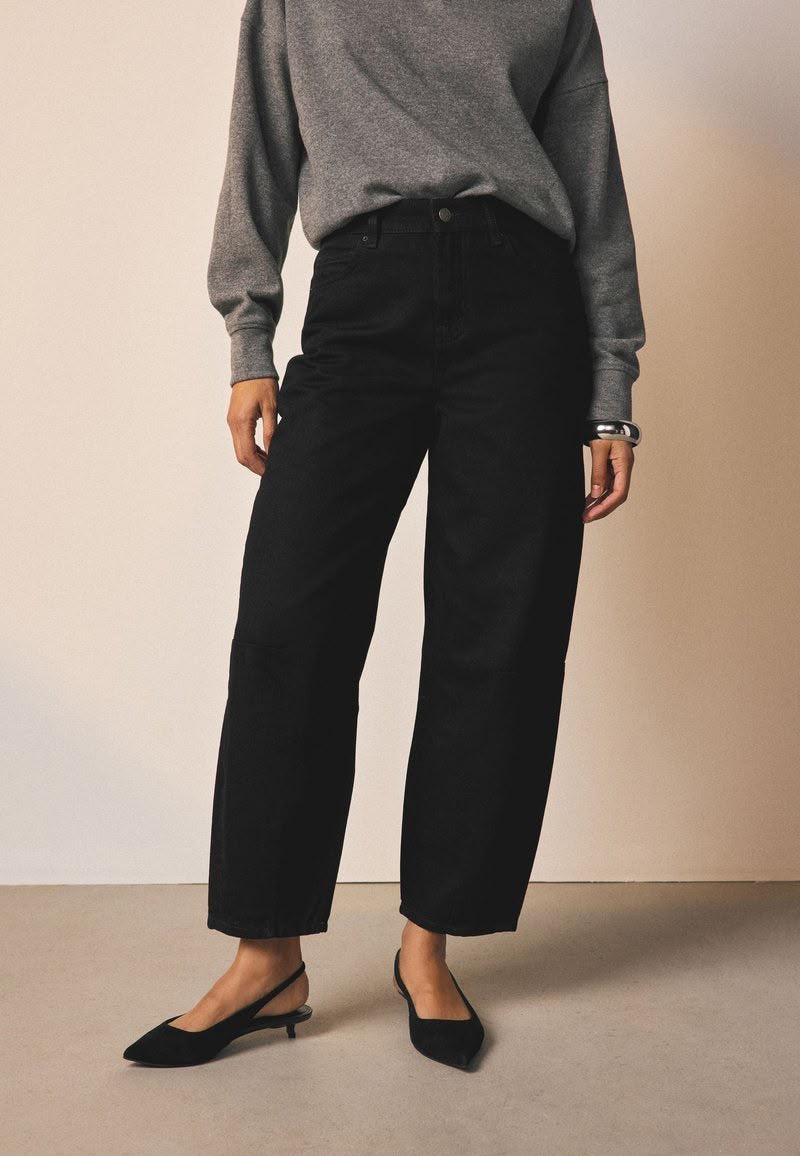 Next Mid Rise Barrel Leg Jean Black