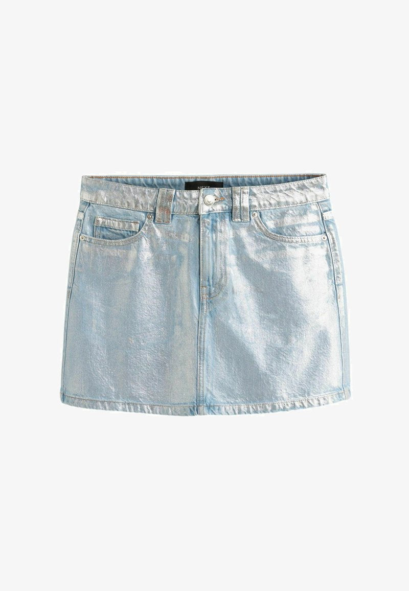Next Silver Metallic Coated Mini Skirt