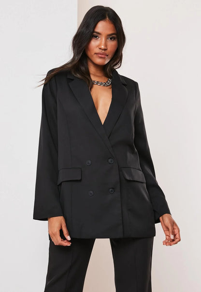 Double Breasted Oversized Blazer Black