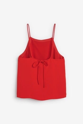 Red Thin Strap Top