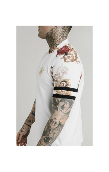 Short Sleeve Pique Jersey Floral Elegance