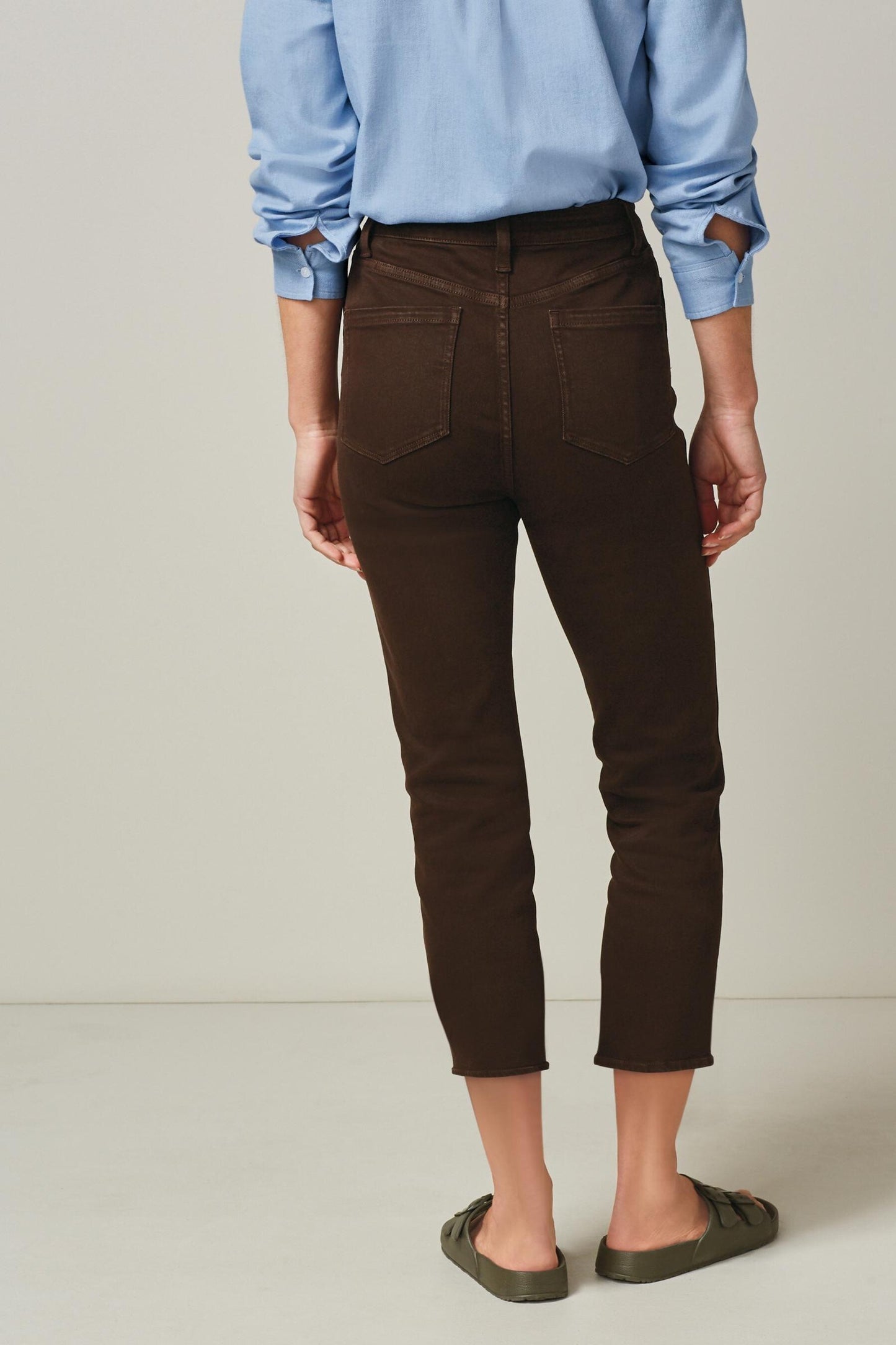 Chocolate Crop Slim High Rise Jeans