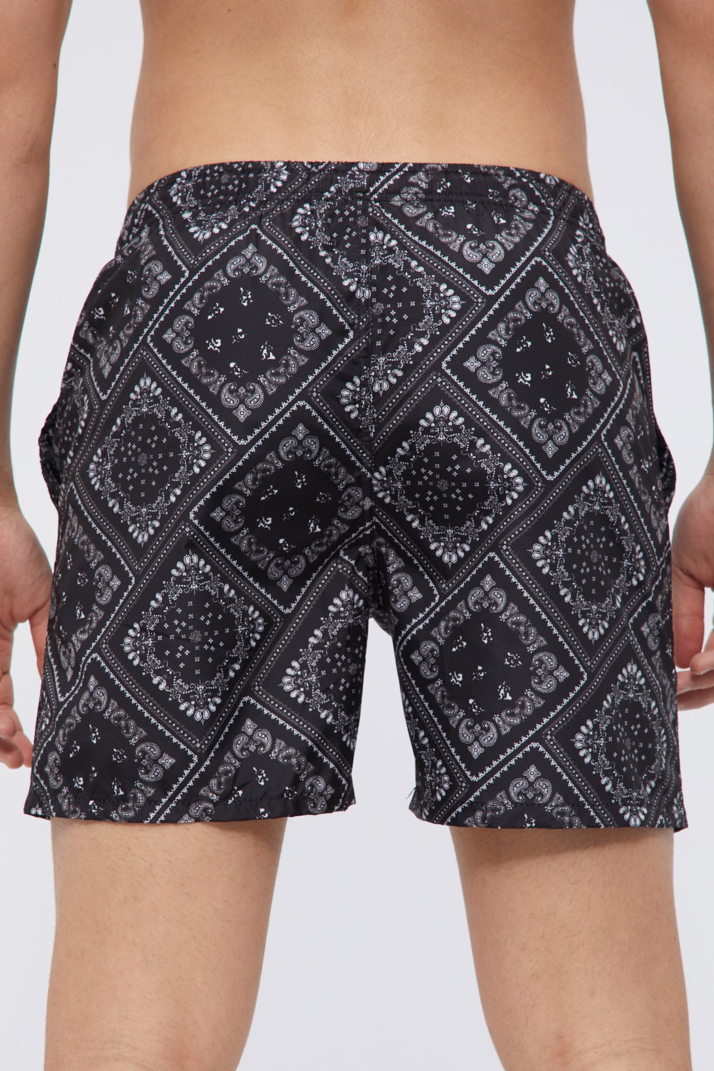 Black Lahore Mid-Length Shorts
