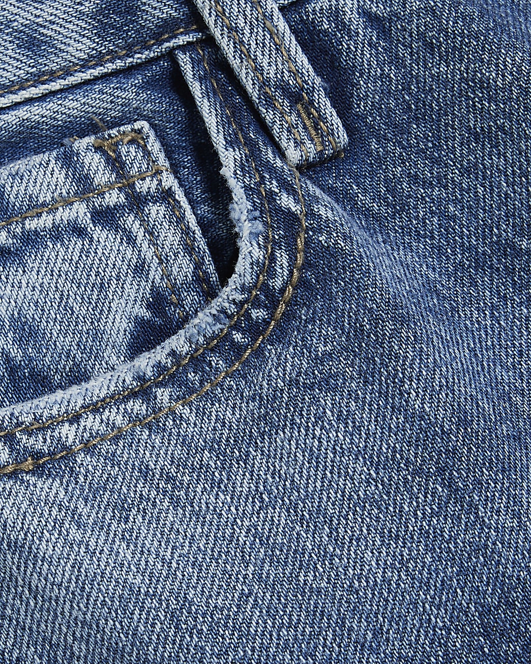 Blue High Waist Relaxed Straight Leg Jeans