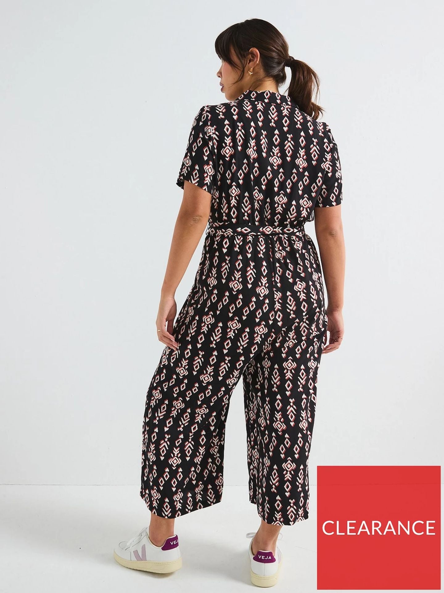 Curved Button Through Jumpsuit