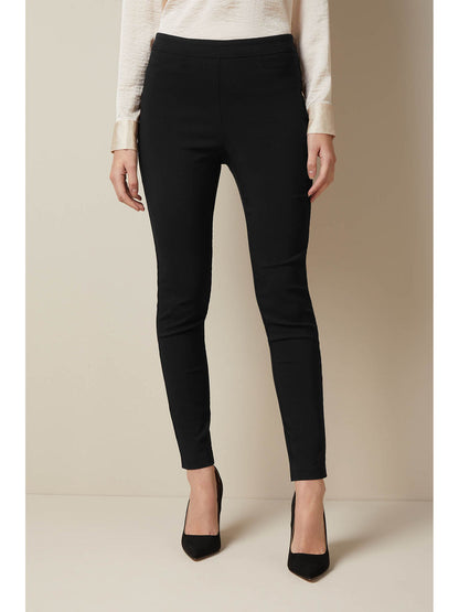 Solid Bengaline Skinny Leggings-Black