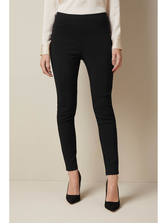 Solid Bengaline Skinny Leggings-Black