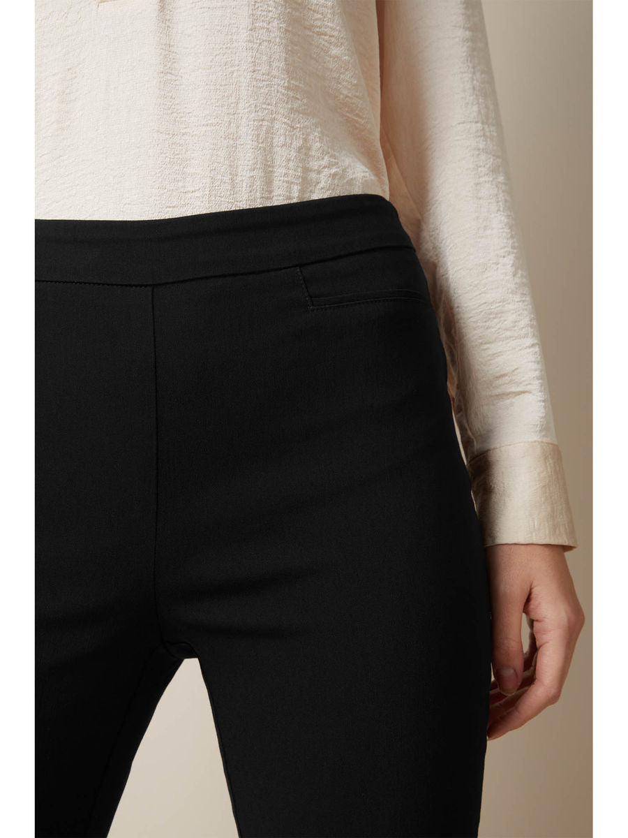 Solid Bengaline Skinny Leggings-Black