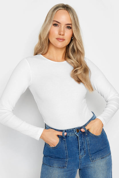 Tall 2 Pack Black & White Long Sleeve Ribbed Bodysuit