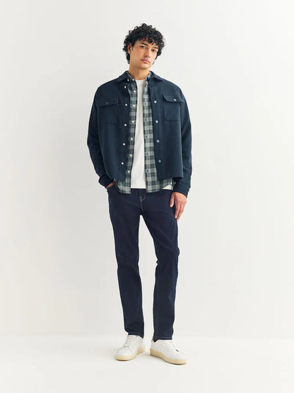 Blue Indigo Rinse Slim Fit Straight Fit Classic Stretch Jeans