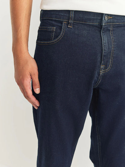 Blue Indigo Rinse Slim Fit Straight Fit Classic Stretch Jeans