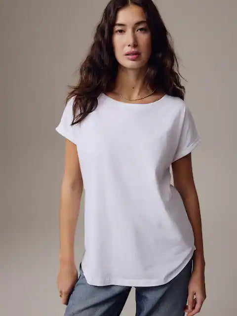 White Cap Sleeve T-Shirt Top