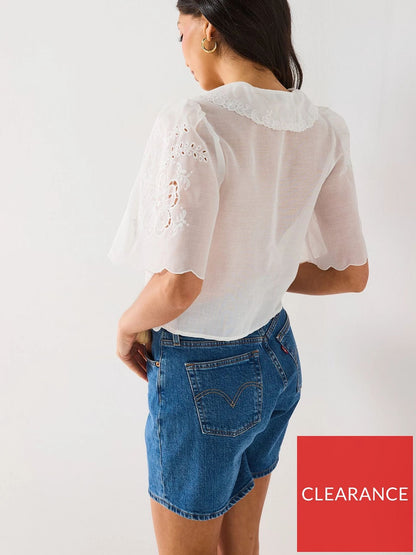 V by Very Sheer Tie Front Blouse White